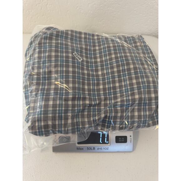 Robert Graham Shirt Mens Medium Blue Gray Plaid Long Sleeve Button Flip Cuffs - Picture 15 of 15